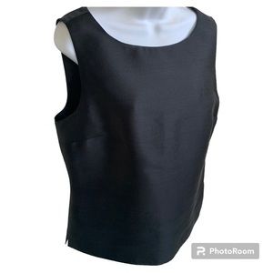 Talbots Dressy Black Silk Shell Tank Top Sz 12